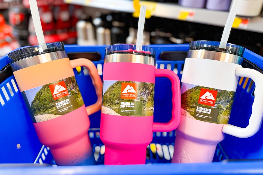 walmart-ozark-trail-tumblers-in hand cart