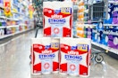 kroger toilet paper stack in store floor 