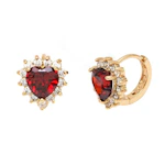 Ruby Heart Huggie