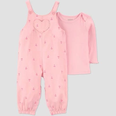 Baby Cherries Bodysuit and Overalls Set