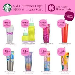 SALE Summer Cups FREE with 400 Stars