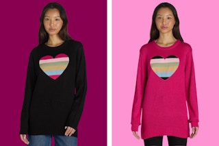 walmart heart patch pullover sweater