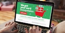 Someone looking at the JCPenney We Got Your Cart sweepstakes webpage on a laptop