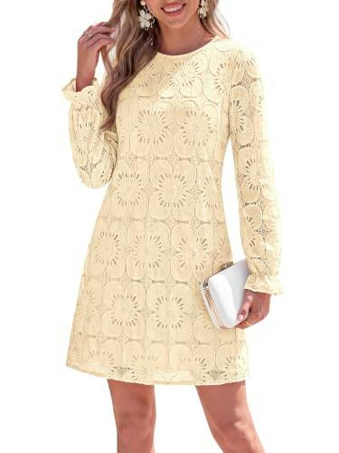 KIRUNDO Women's Lace Mini Dress
