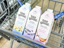 Too Good & Co. coffee creamers in a Walmart cart