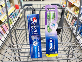 crest and oral-b items in walgreens cart