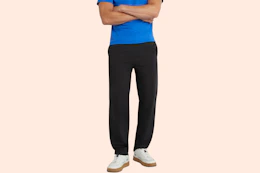 a man wearing hanes sweatpants