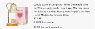 candle warmer lamp Amazon receipt