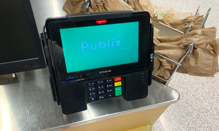 Card reader machine at Publix checkout
