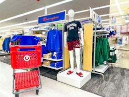 champion apparel sitting on target shelves