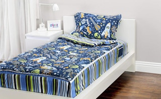 kids bedroom with twin bed and nightstand