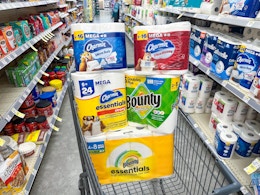 bounty charmin puffs products in walgreens cart