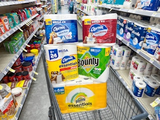 bounty charmin puffs products in walgreens cart