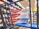3 Colgate toothpastes in Walmart shopping cart