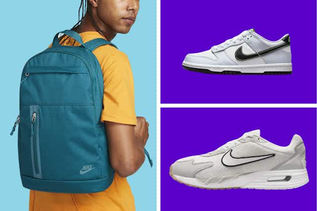 Nike Back-to-School Sale: $22 Backpack, $38 Sneakers, $51 Dunks, and More card image