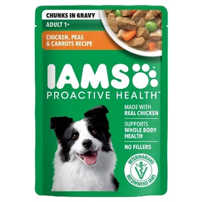 2 IAMS Adult Wet Dog Food Pouches