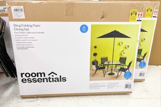 6-piece patio dining set sitting on the floor at target