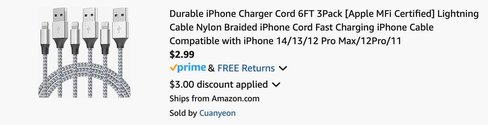 Amazon Nylon iPhone Charger Cord 2025