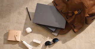 samsung laptop and products with backpack