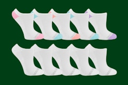 fruit of the loom socks on a green background