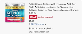 retinol cream Amazon receipt