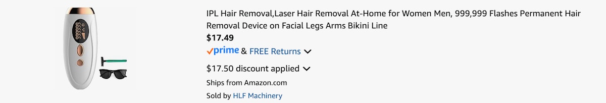Amazon IPL Laser Hair Removal Device 2025