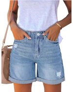 Women's Casual Ripped Denim Shorts