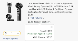 turbo fan Amazon receipt