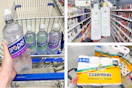 collage image of propel water, bounty paper towels, and dove shampoo