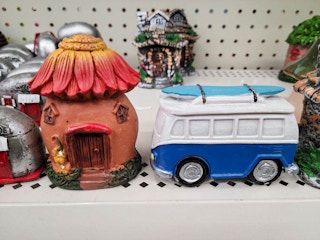 fairy garden house by a van