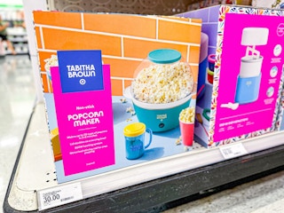 tabitha brown popcorn maker sitting on a target shelf