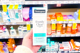 hand holding neutrogena evenly clear face mask