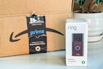 Ring doorbell next to Prime box