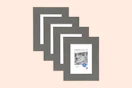 Stock photo of the Mainstays Gallery Wall Frames (4-count) 5x7 size in the color gray
