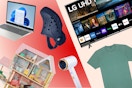 HP laptop, Crocs adult clogs, Kidskraft dollhouse, LG smart tv, fruit of the loom men's shirt, white ionic hair dryer