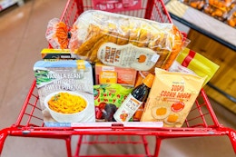 trader joes october finds in shopping cart