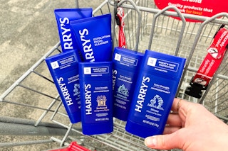 harry's deodorant and face wash in a cart