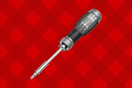 a screwdriver on flannel