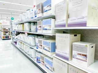 mattress pads and toppers aisle at target