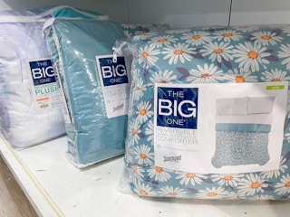 the big one comforters spread on a shelf in kohls