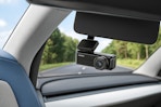 a dash camera in a car