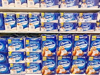 charmin toilet paper sitting on a target shelf