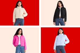 4 images of the No Boundaries women's puffer jackets