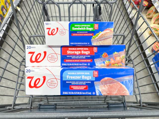 walgreens food storage bags in cart