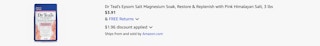 Amazon Dr Teal-s Epsom Salt Magnesium Soak 2026
