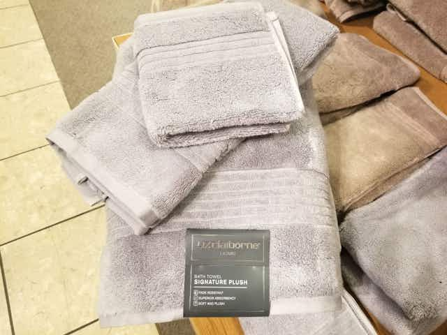 Liz Claiborne Plush Cotton Bath Towels, Only $10 at JCPenney (Reg. $22) card image