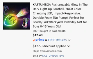 Amazon Rechargeable Glow-in-The-Dark Football 2026 2