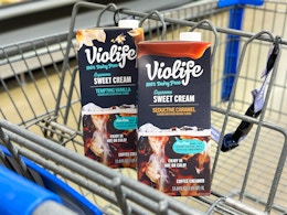 Violife coffee creamer in Walmart shopping cart