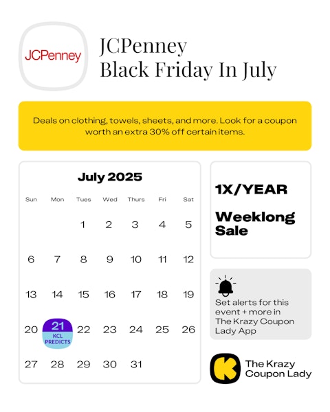 JCPenney Black Friday in July 2025 Sale date