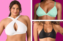 3 stock photos of Victoria's Secret Bras worn by models